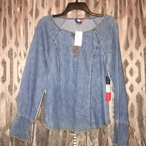 SIZE M FRENCH CUFF DENIM SHIRT
